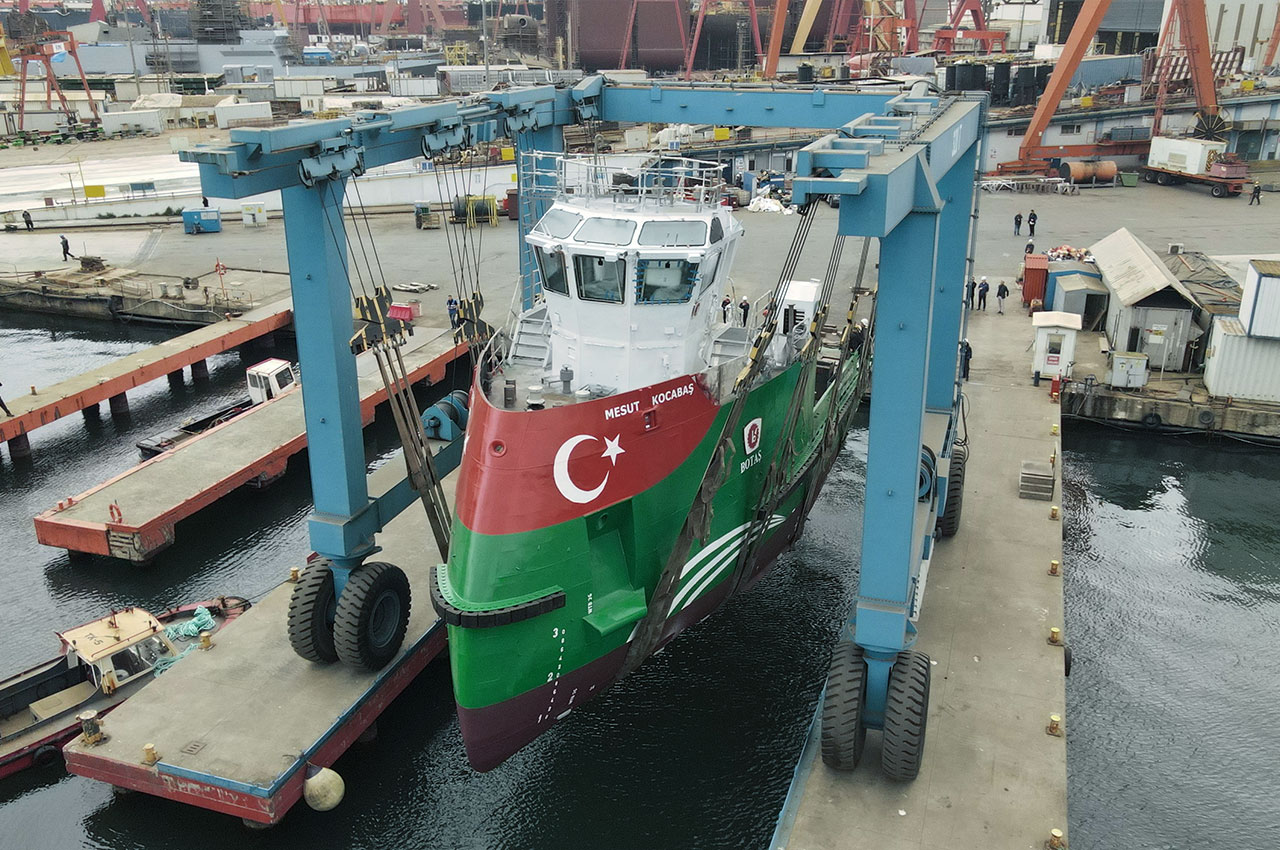 The Oil Recovery Vessel has been successfully launched.